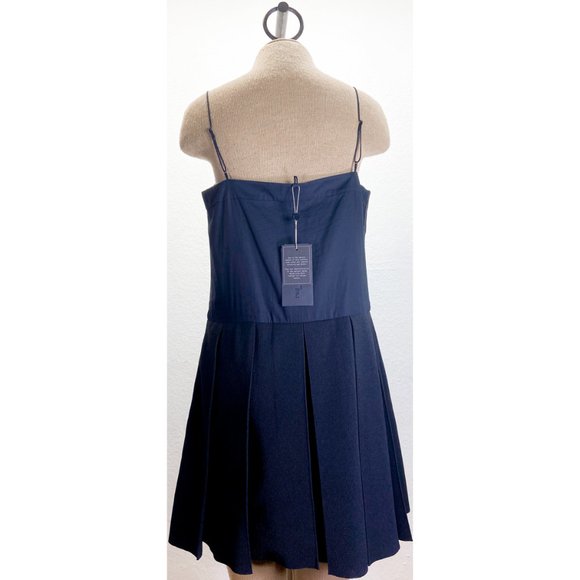 NWT Rag & Bone Black Genuine Leather Top Pleated Skirt Strap Mini 'Paige' Dress - Picture 6 of 10